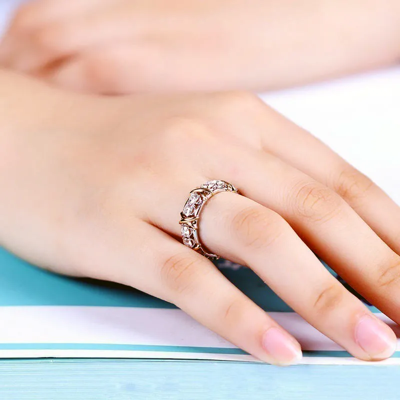 Anelli di alta qualità Gioielli Gold Oro Rings Placcuini Fashion Ring Eng Engagement White Diamond Ring8363964