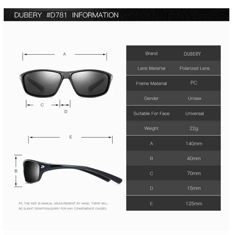 DUBERY новые спортивные стильные поляризационные солнцезащитные очки мужские брендовые супер легкие очки в оправе солнцезащитные очки мужские уличные дорожные очки A47247M
