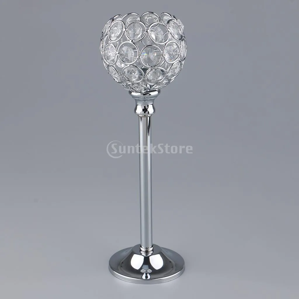 CRYSTAL Metal CANDLE HOLDER CANDLESTICK WEDDING HOLIDAYS CHRISTMAS EVENTS TABLETOP DECOR ORNAMENT