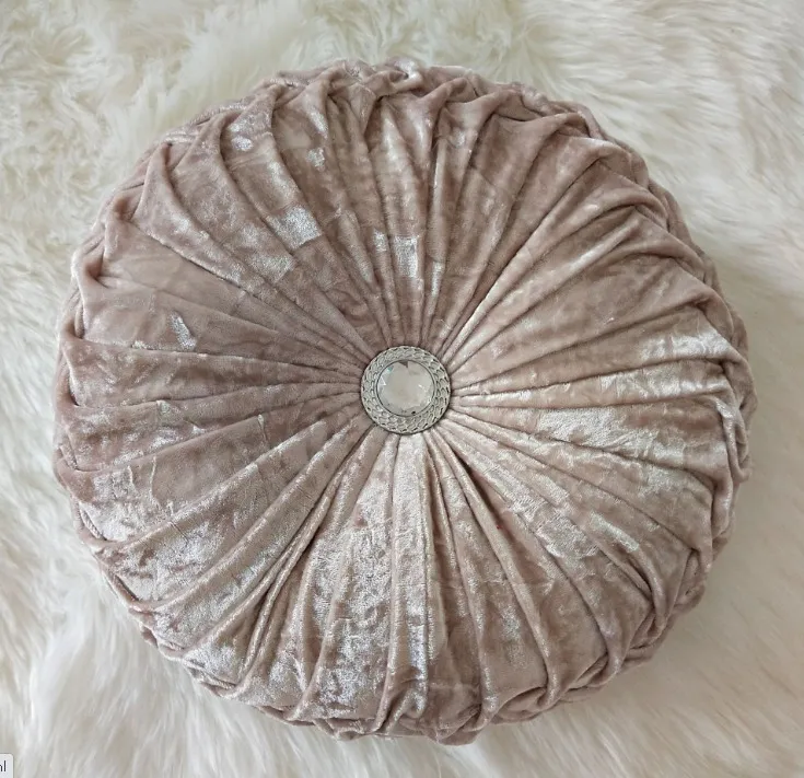 Velvet Pleated Round Pumpkin Throw Pillow for Couch Floor Cushion Pillow Decorative for Home Sofa Chair Bed Car F1214302i