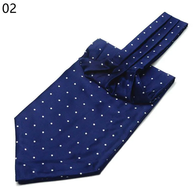 Neck więzi Mężczyźni Vintage Polka Dot Wedding Formal Cravat Ascot Self British Style Gentleman Polyester Silk Paisley Tie Suit2455