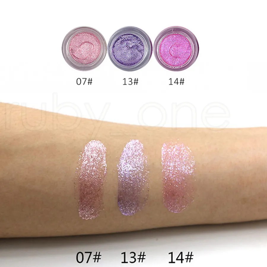 Glitter Eye Shadow Eyeshadow Gel Cream 16 Färger Metallic Powder Pigment Makeup Parfym Highlighter Cosmetics Tools