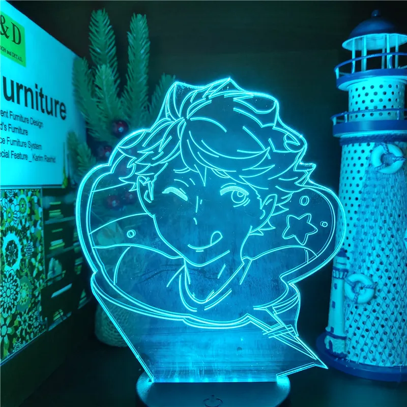 Haikyuu iwa-chan oikawa led 3d illusion légers de nuit lampe 7 chantant couleur lampara pour Noël cadeau240x