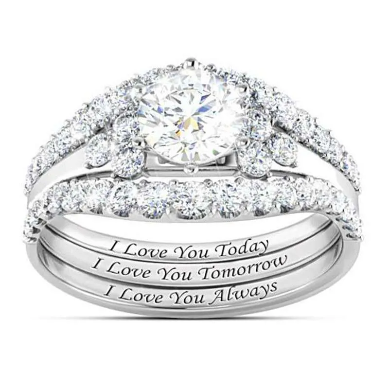 Yunjin Neues dreiteiliges Diamant-Ring-Set, beliebter Damen-Verlobungs-Handschmuck5076292