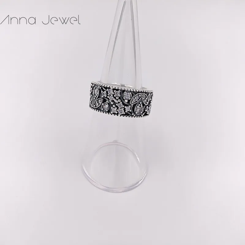 審美的なジュエリーの結婚式のBohoスタイルのエンゲージメントダイヤモンドシンプリングの葉Pandoraリング女性男性カップルの指輪セット誕生日バレンタインギフト190965cz