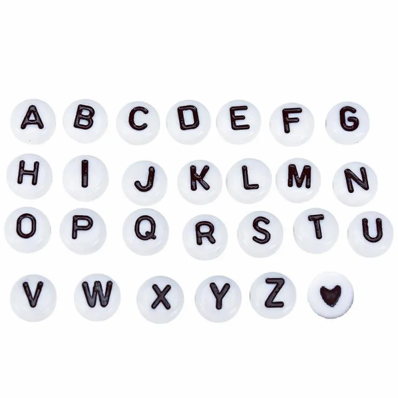 7mm mélange lettre perles carré alphabet perles perles acryliques bijoux à bricoler soi-même faisant pour bracelet collier accessoires Y200730