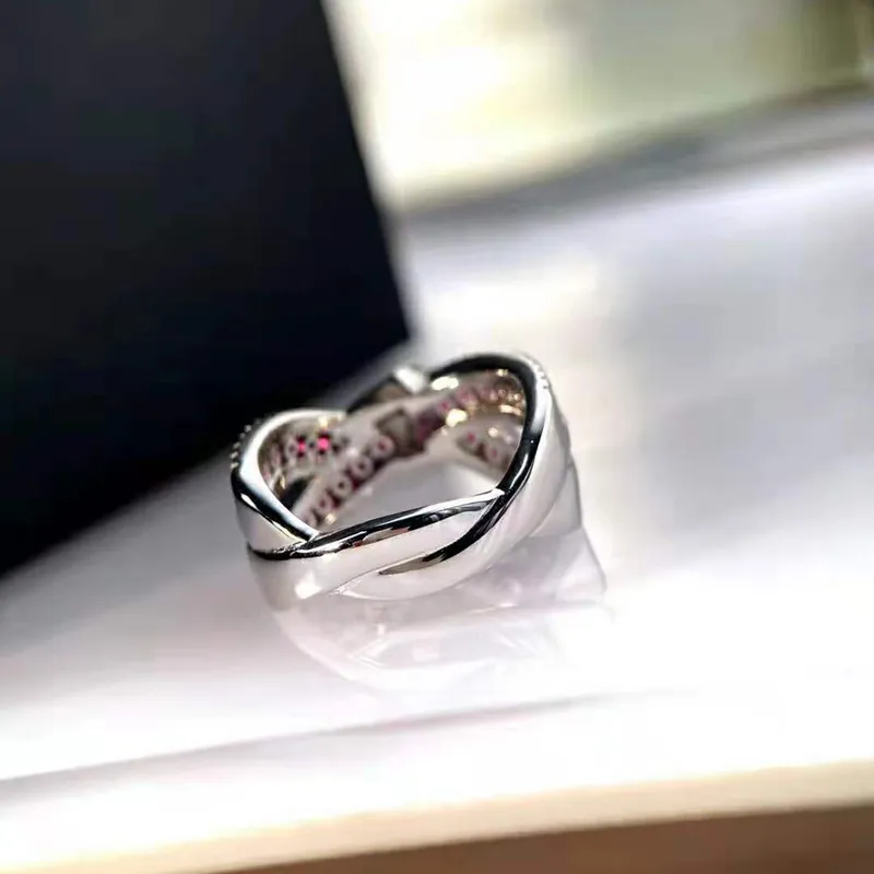 OEVAS 100% 925 Sterling Silver Ruby High Carbon Diamond Bowknot Pierścienie Dla Kobiet Iskrzydlanie Wedding Party Fine Jewelry Hurtownie 220212