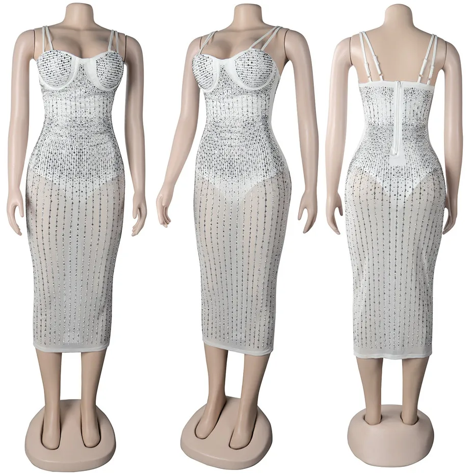 Groothandel jurken voor vrouwen mode mouwloze strapless hot boren midden kalf kleding Hoge kwaliteit elegante luxe club dameskleding K8713