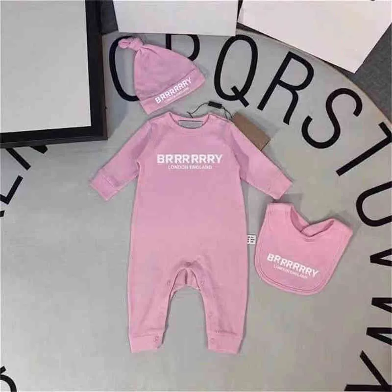 Geboren Baby Meisje Ontwerper Merk Brief Kostuum Overalls Kleding Jumpsuit Kids Bodysuit voor Baby's Outfit Romper Outfit 220105