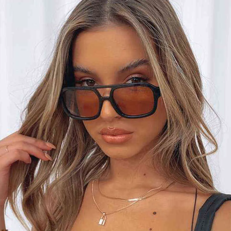 2021 Classic Pilot Sunglasses Women Vintage Yellow Lens Fashionable Sunglass Female Candy Color 70s Glasses Eyewears W220311