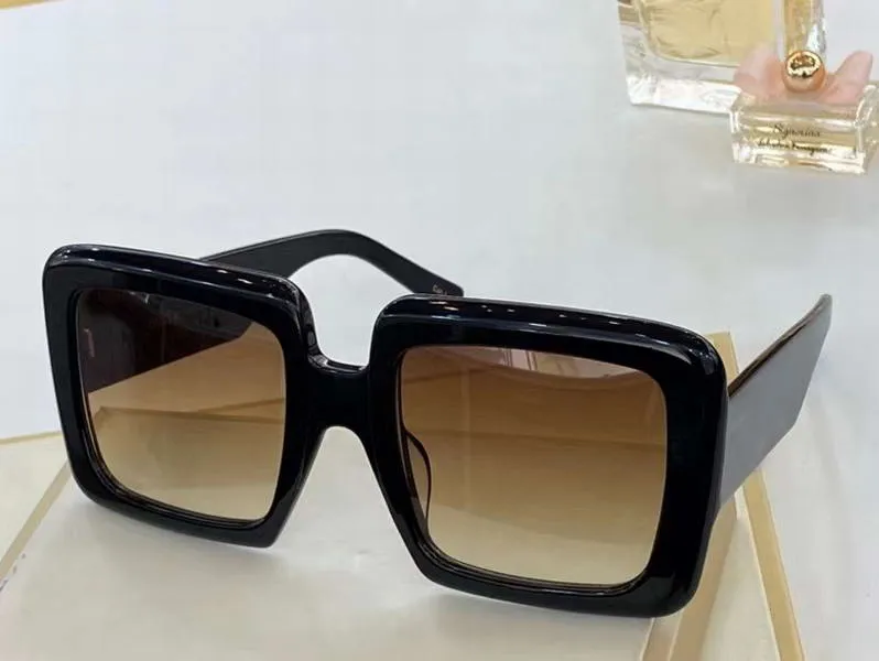 特大の正方形のサングラスブラックイエローレンズ0783 Sonnenbrilleファッションサングラス屋外夏のアイウェア新しいボックス212H