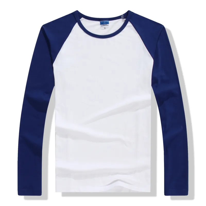 2022 Herfst Winter Lange Mouw T-shirt Mannen Contrast Kleur Ronde Kraag Katoen Heren Casual Slim Fit Raglan T-shirts tees Tops 220224