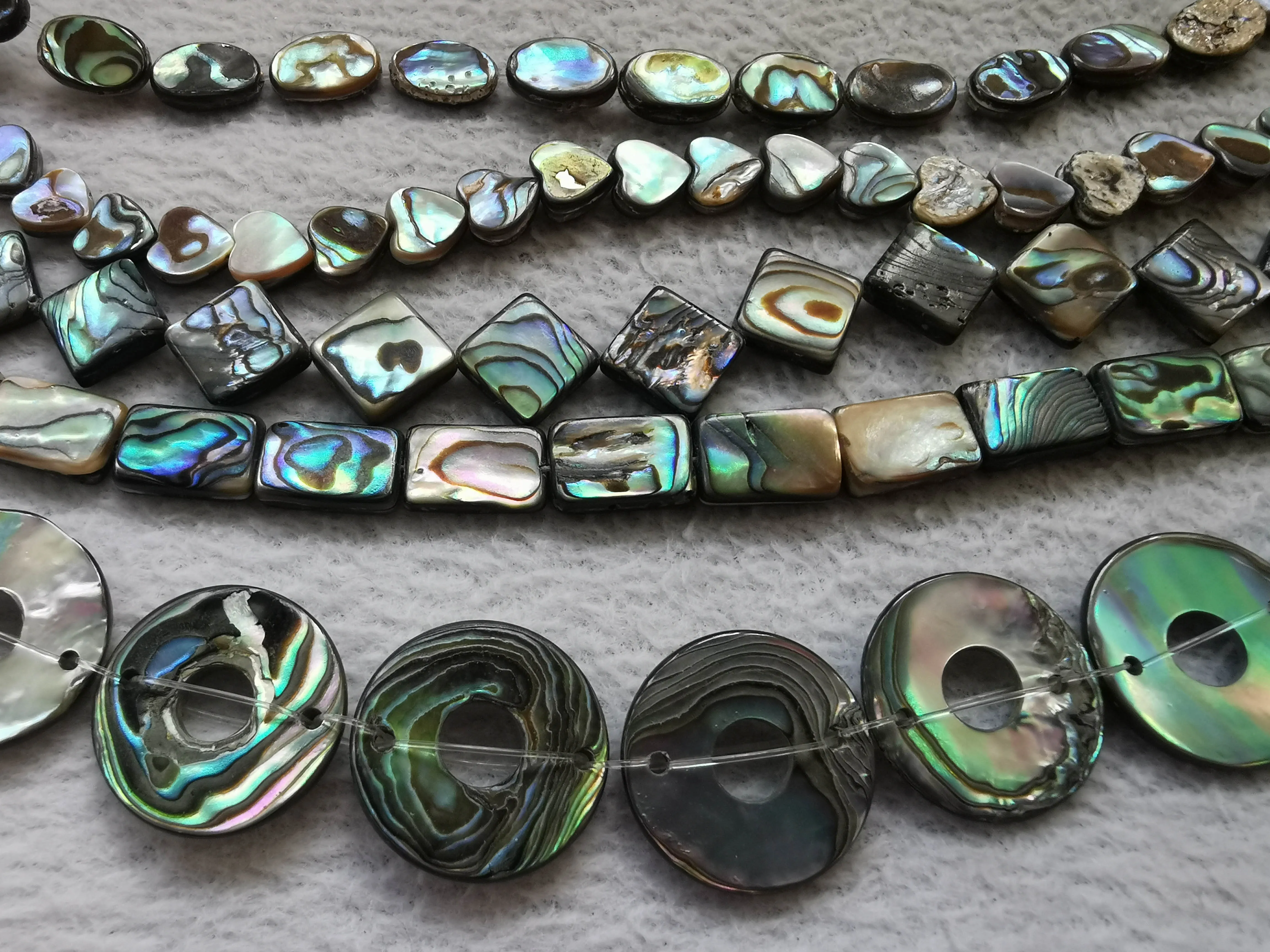 Rainbow Paua Abalone Shell Moneta owalna kwadratowy upusz