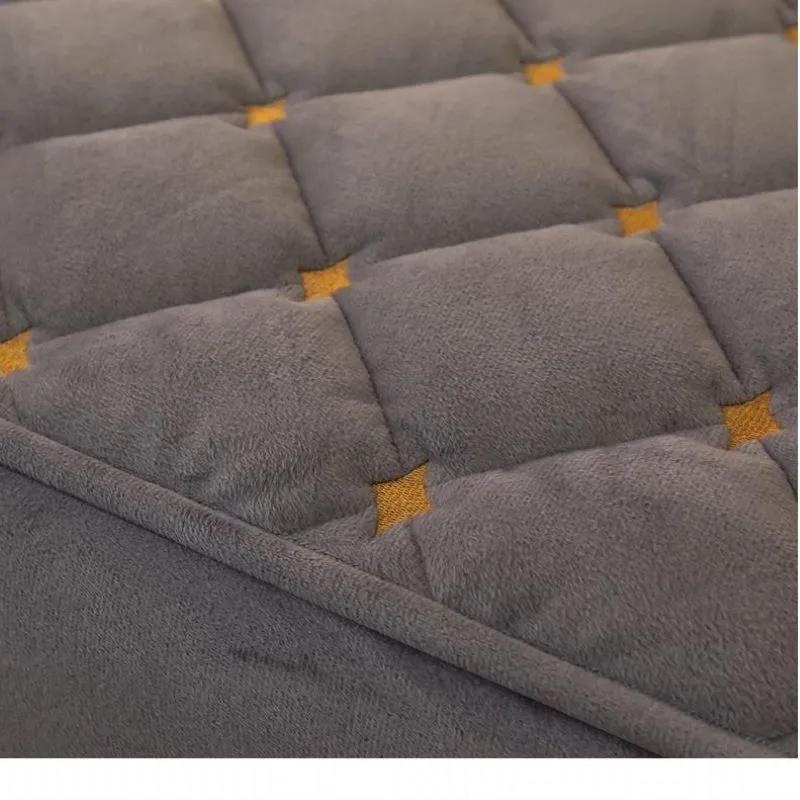 Engrossar cobertura de colchão acolchoado colchão bordado colher colchão colchão de cor curta tampa de almofada de cama de pelúcia não incluindo fronha 201218