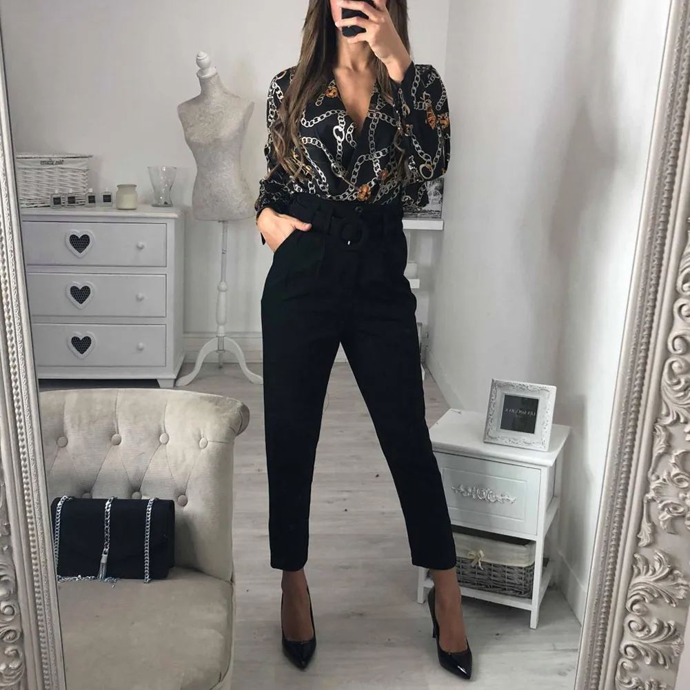 Women Ladies Sexy Floral Bodysuits Fashion Print Patchwork Casual Deep V Wrap Over Satin Bodysuit Leotard Top Jumpsuit #30 T200704