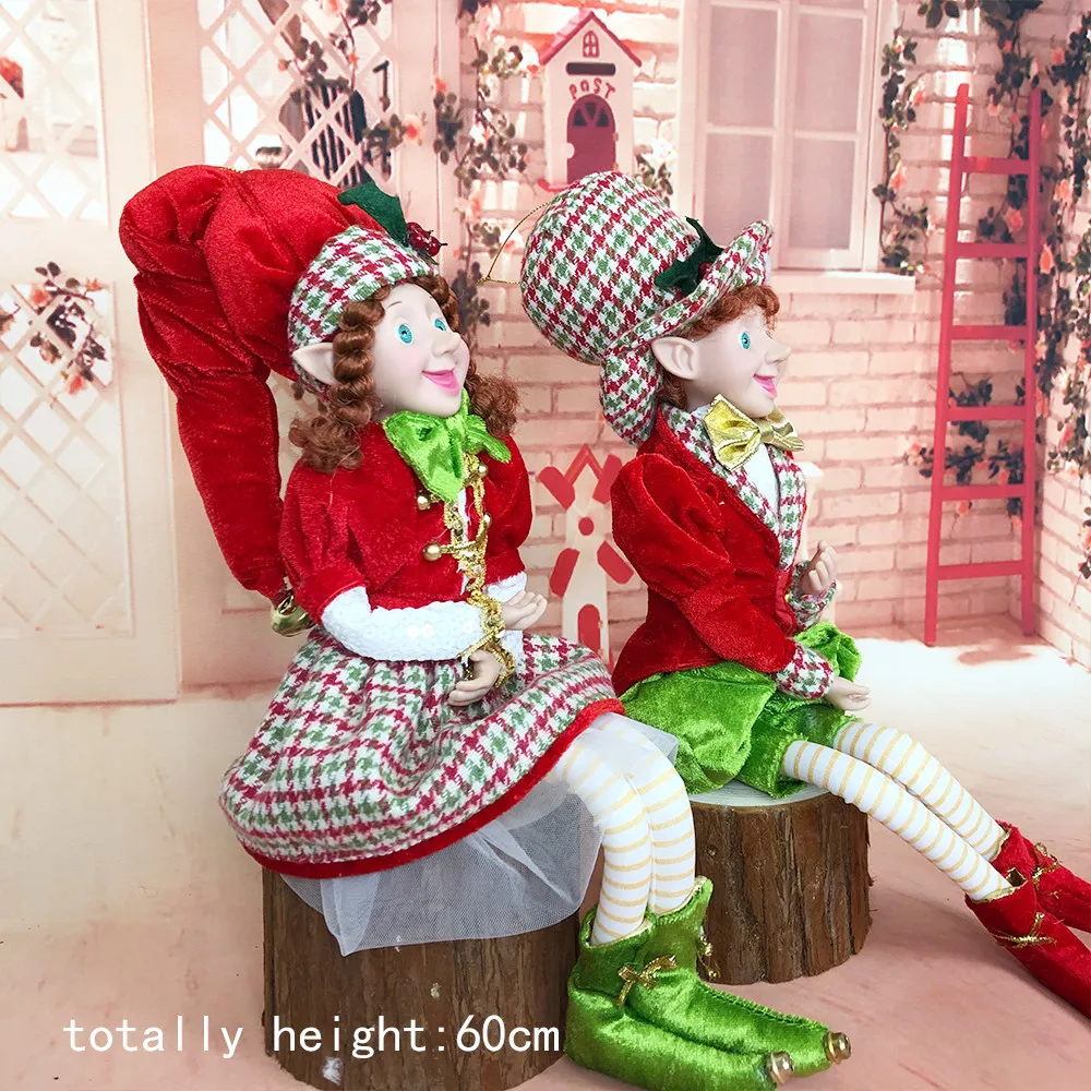 Elfi di Natale Peluche Elfo Bambola Decorazione di Natale Natale Giocattoli bambini Navidad Regali di Capodanno Albero bambini Ornamenti appesi 201127