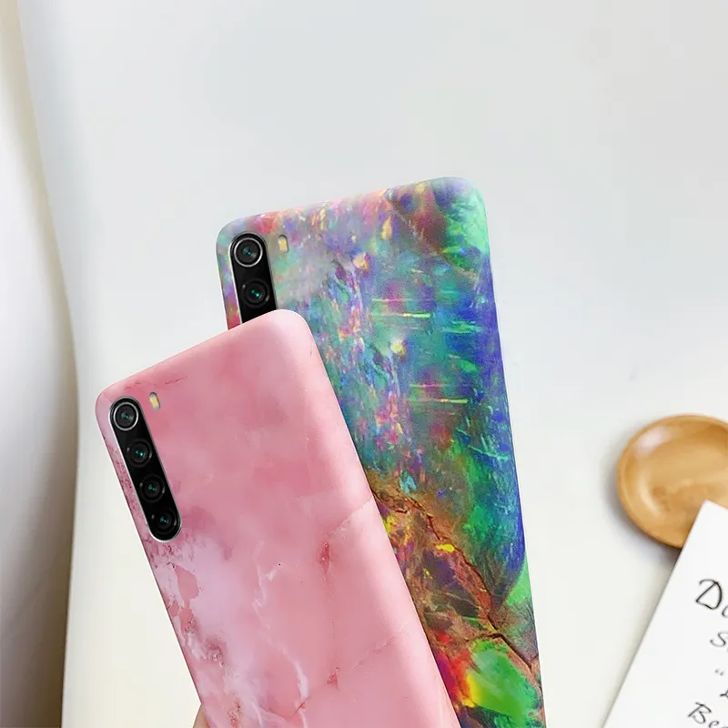 Étui en marbre pour Xiaomi Redmi Note 8 Pro 7 étui Ultra mince fissure granit motif dur PC étuis mats pour Xiaomi Mi 9 8 Lite