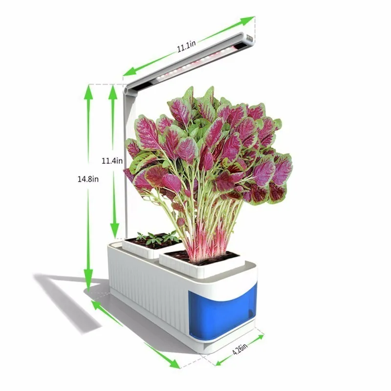 Kit de plantador de ervas para jardim interno inteligente, luz led para cultivo hidropônico, multifuncional, lâmpada de mesa, planta, flor, lâmpada AC100-240V y228g