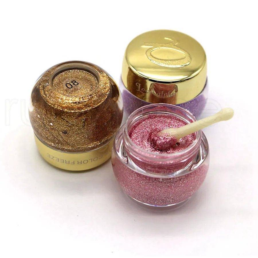 Glitter Eye Shadow Eyeshadow Gel Cream 16 Färger Metallic Powder Pigment Makeup Parfym Highlighter Cosmetics Tools