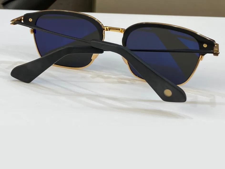 Óculos de sol piloto quadrado fosco preto ouro lente cinza escuro esporte óculos de sol para homem sonnenbrille uv com box264o