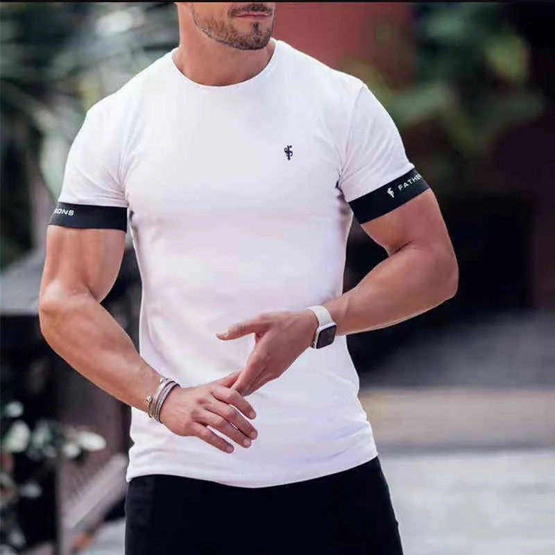 2022 Summer Casual Men Running T-Shirts Gym Fitness Training New Male O-Neck Printed High Quality Sports T-Shirts Oversized Tops G220223