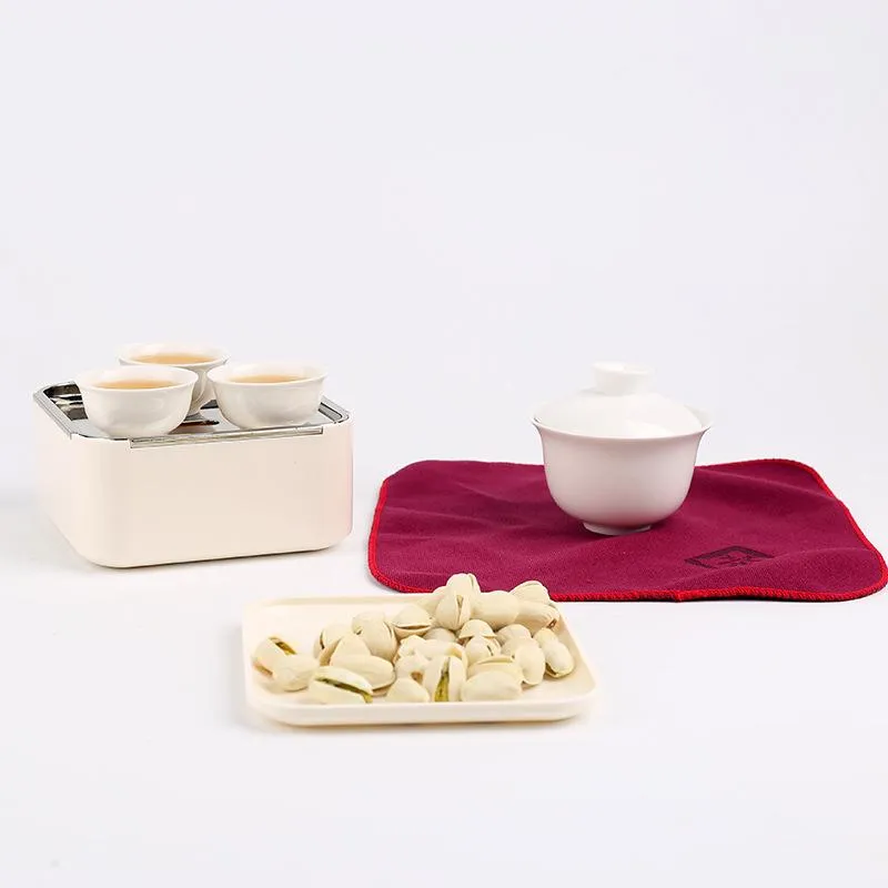 Portable Chinese Heaset Sets Gaiwan Ceramika z tacy Teacups Traveler TeaSews Teteras Portatil