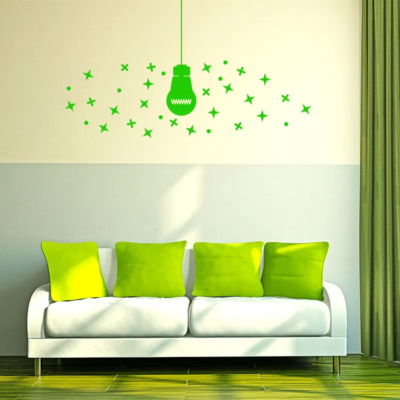 シンプルなスタイルの壁ステッカー電球シャンデリアリビングルーム装飾ステッカー環境保護壁ステッカーT200421