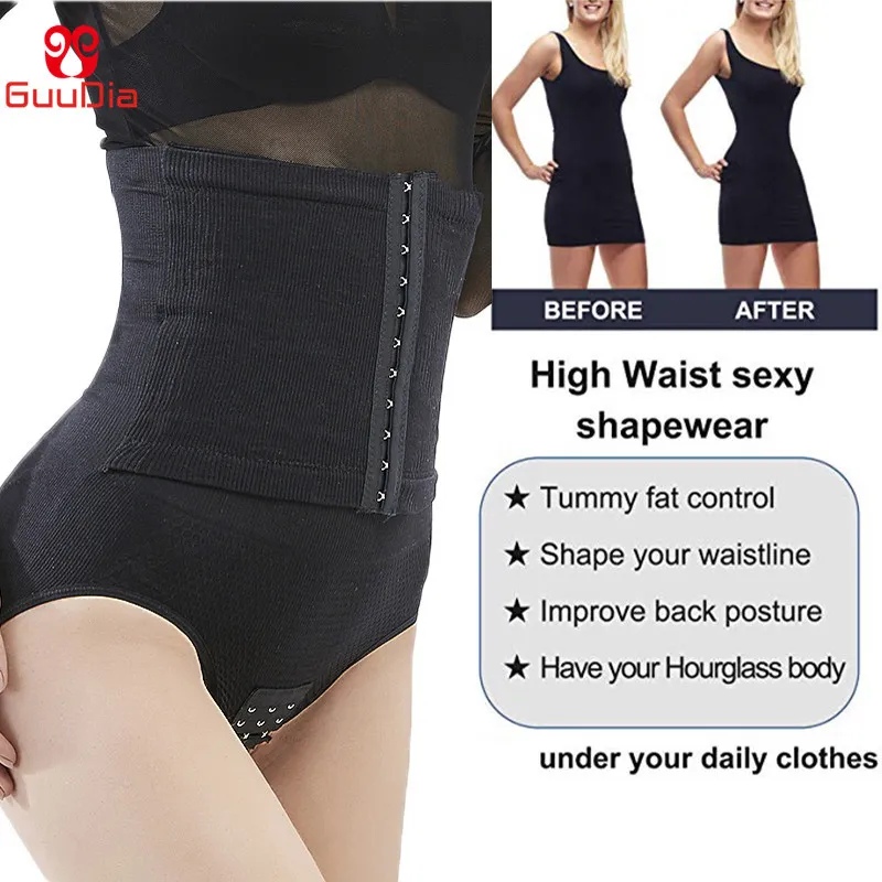 Guudia Shapewear para mulheres Treinador de cintura Tummy Butt Lifter Calcinhas Olá-cintura Curta Estômago Body Shaper Pós-parto Pós-parto 201222