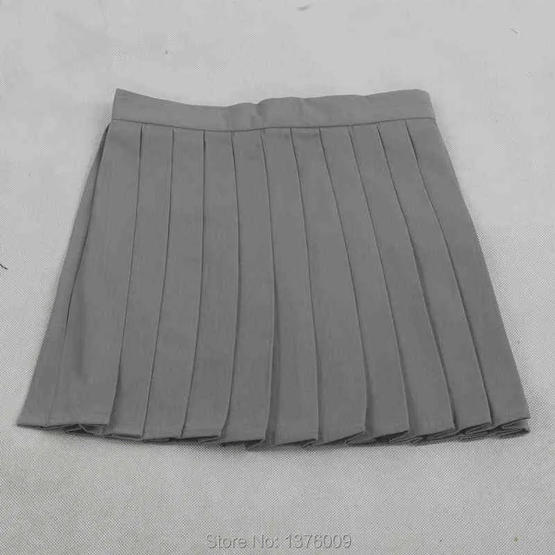 Jupes plissées grises été femme jupe plissée japon uniforme scolaire Harajuku femmes jupes Saias Faldas G220309