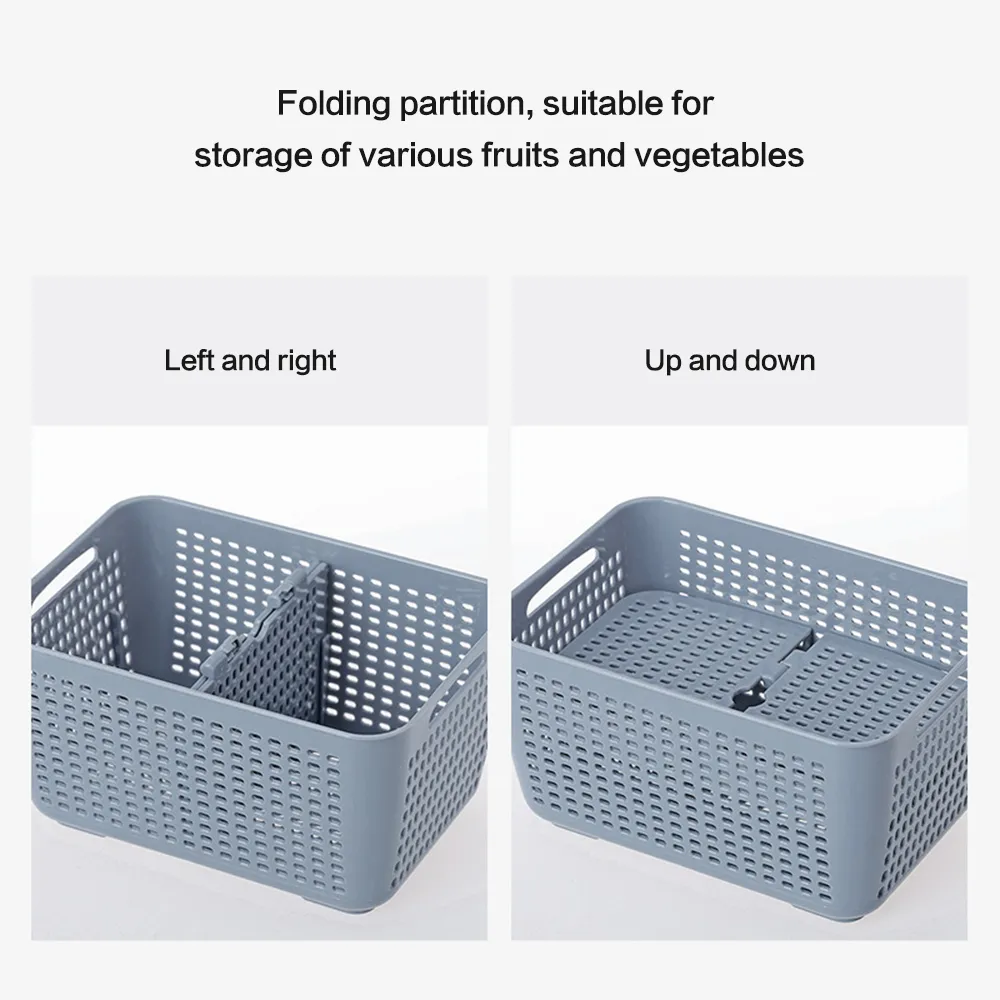Multifunktionale Aufbewahrungsbox aus Kunststoff zum Waschen von Obst und Gemüse, Abflusskorb, Küchenkorb, Kühlschrank, Lebensmittelkonservierungsbox 201030219w
