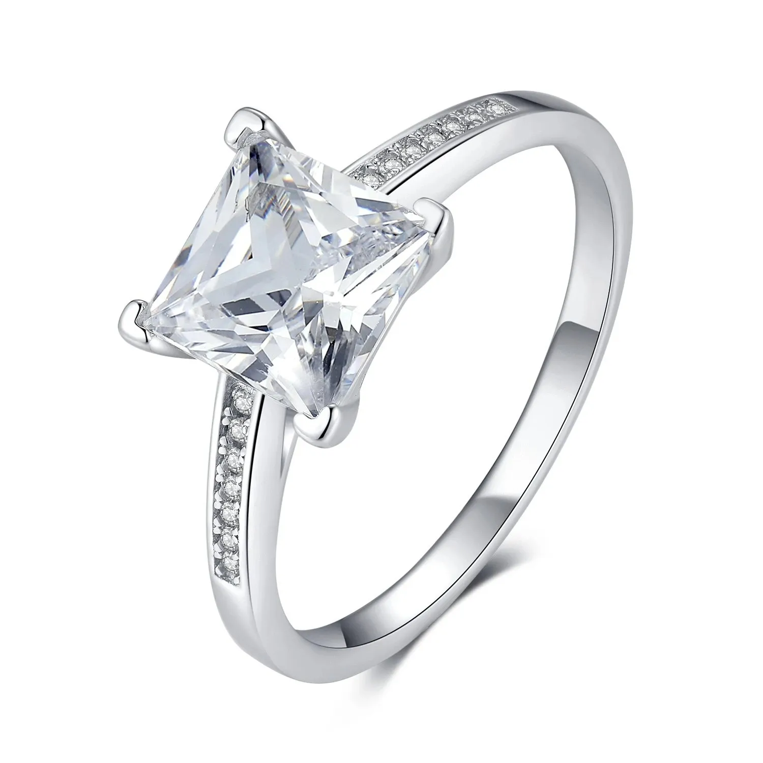 Mejor venta S925 plata D Color transparente simulación Moissanite anillo Micro-set Multi-diamante luz lujo joyería femenina