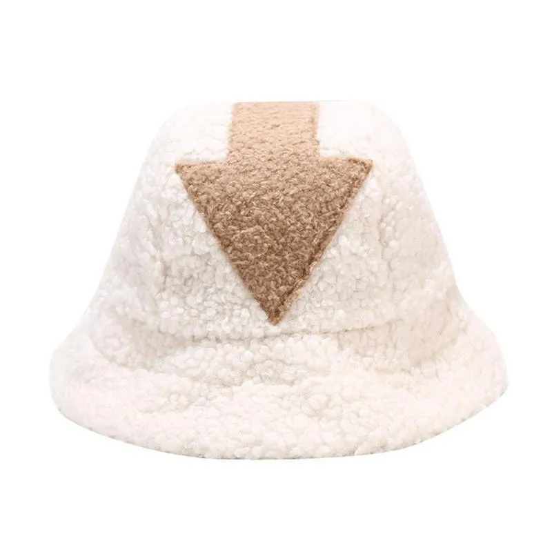 Appa – chapeau seau Hip Hop en laine d'agneau, casquette de pêche Gorros, en fourrure, à carreaux, Panama, chaud d'hiver, symbole de flèche imprimé, Appa258A