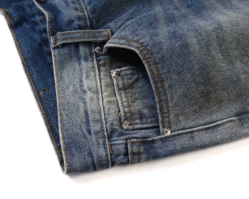 Jeans pour hommes Gros trou jean sale trou au genou