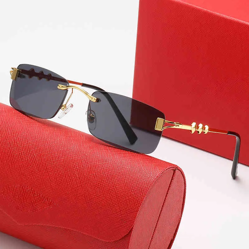 2024 Mode von Luxusdesignerin neuer Sonnenbrillen für Männer und Frauen vor rahmenloser Square Personalisierte Modebrille für modische Straße