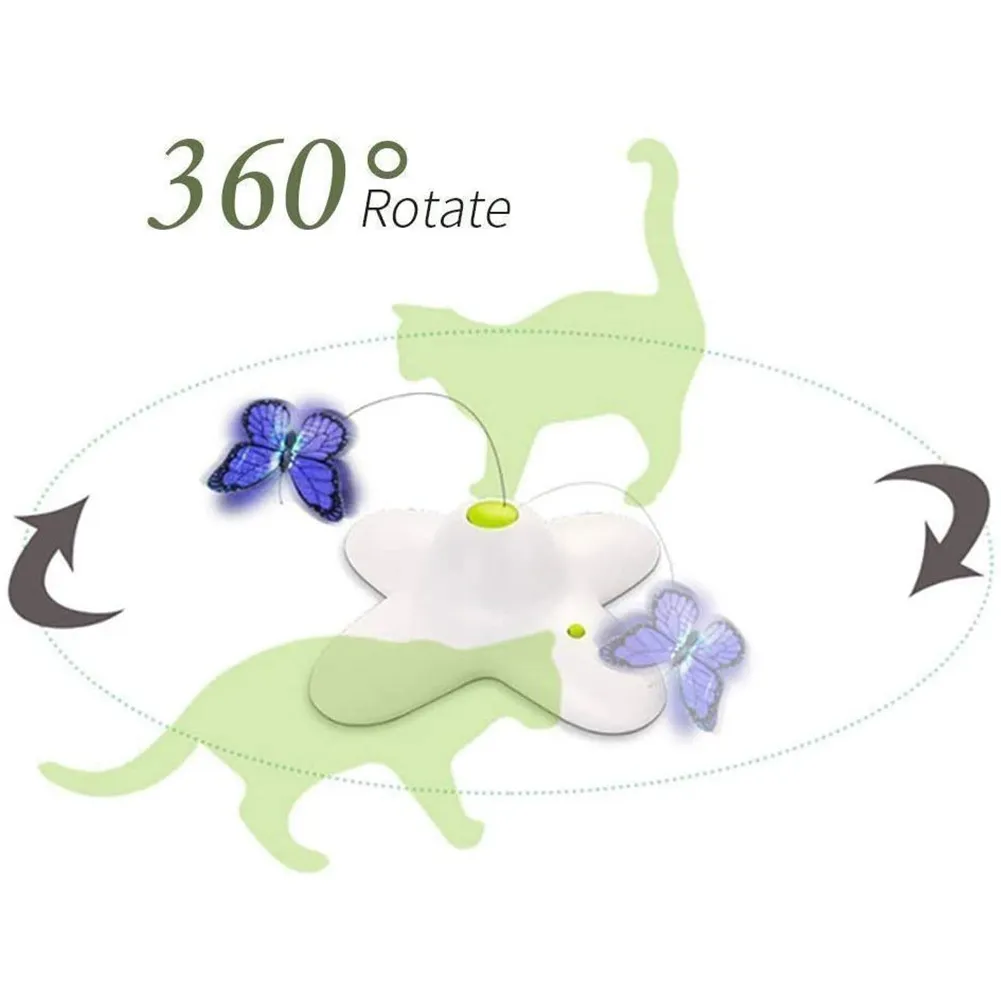 Otomatik Kedi Oyuncak 360 Derece Dönen Hareket Aktif Kelebek Komik Oyuncaklar Pet Kediler Interaktif Flutter Böcek Yavru Yanıp Sönen Oyuncak LJ201125