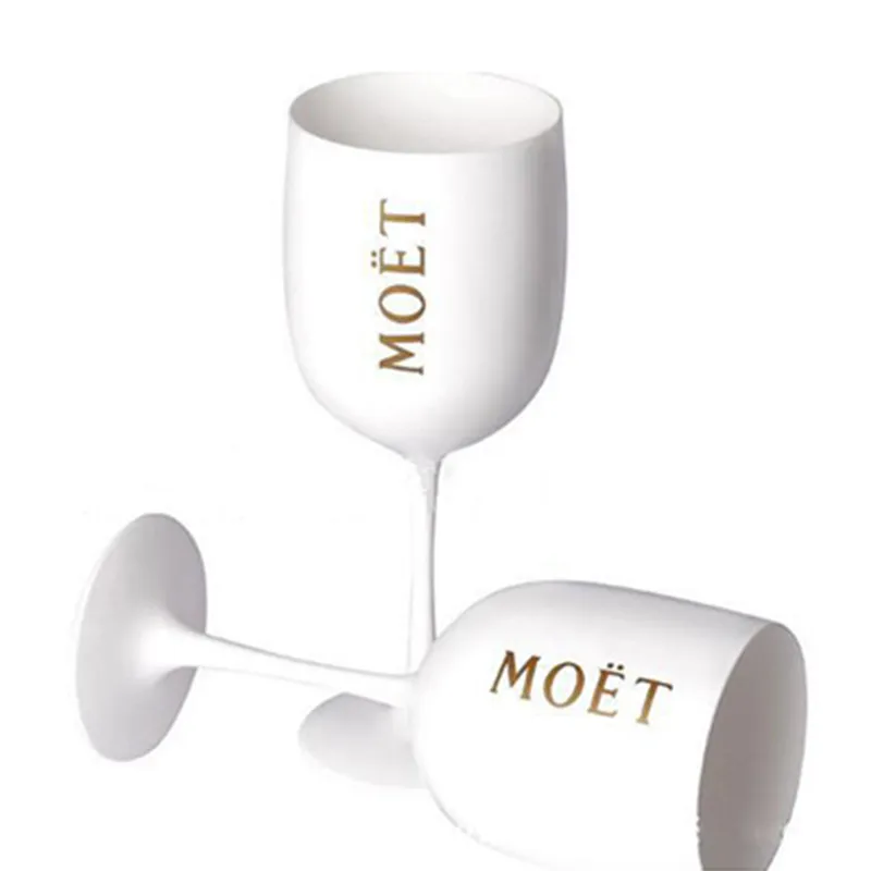 Moet Chandon Ice Imperial White Acrylic Goblet Glass Classic Wine Glass for Home Bar Party Cup Christmas Gift Champagne Glass LJ299C