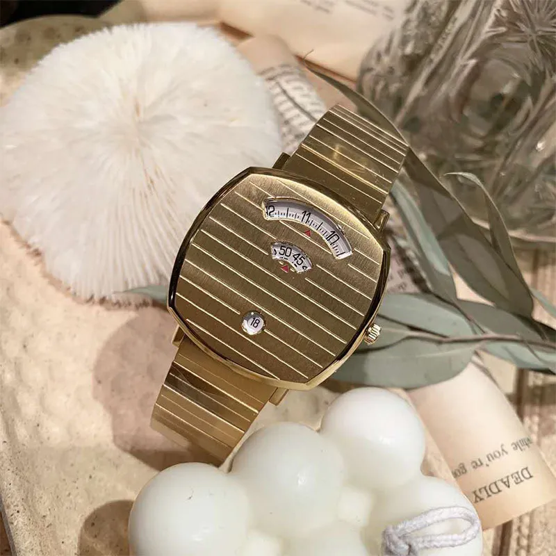 Модные высококачественные 38 мм унисекс женские мужские часы с кварцевым механизмом золотые наручные часы из нержавеющей стали Montre DE Luxe Box Watches2712