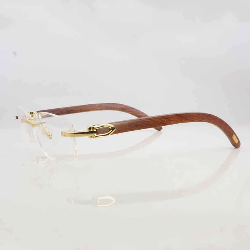 2024 Luxury Designer Men's Luxury Designer Women's Sunglasses Clear Eye Frames Men Women Accessories Rimless Natural Buffalo Horn Gold Transparent Eyeglasses Frame