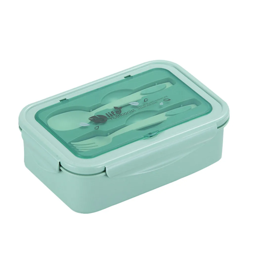 Forno a microonde in stile giapponese Riscaldamento Bento Box a doppio strato Partizione a tre scomparti Set di scatole da pranzo rettangolari in plastica 201015