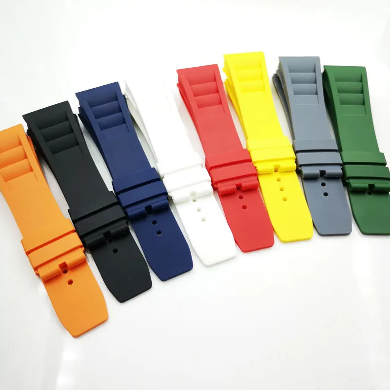 25 mm witte rubberen horlogeband voor RM011 RM 50-03 RM50-01207Q