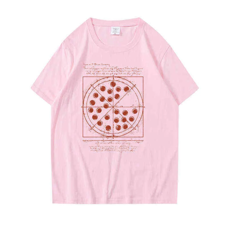 Vitruvian Pizza T-Shirts Tom Holland Same Style Unisex Cotton Casual Tees Tops Fashion Streetwear Y220214