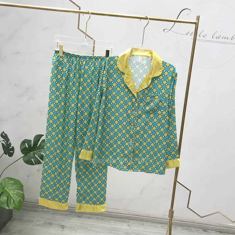 PaJamas Zestaw dla kobiet swobodne slebie jedwabne wygodne spodnie ubrania garnitur gładki salon z noszenie piżamy PJS 201217