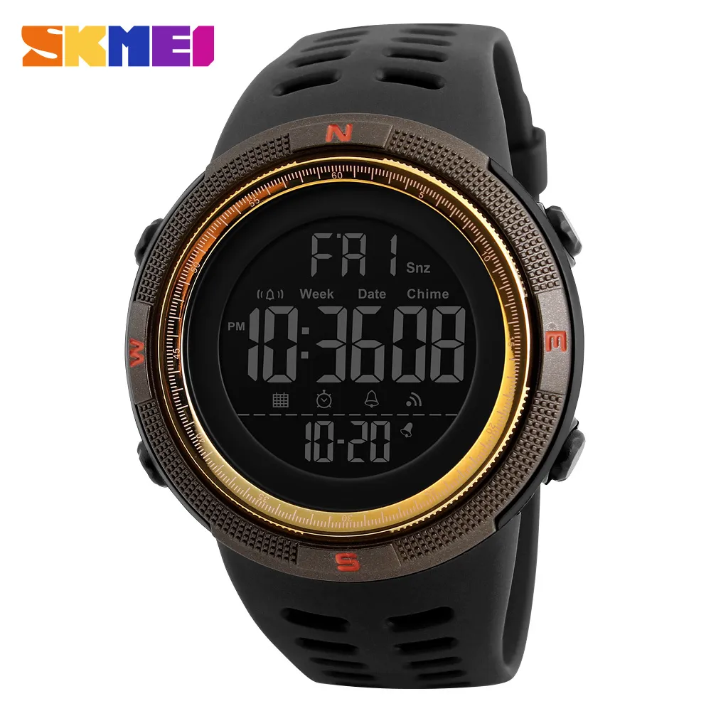 SKMEI orologi da uomo impermeabili New Fashion Casual LED Digital Outdoor Sports Watch Uomo multifunzione Studente orologi da polso 201204331q