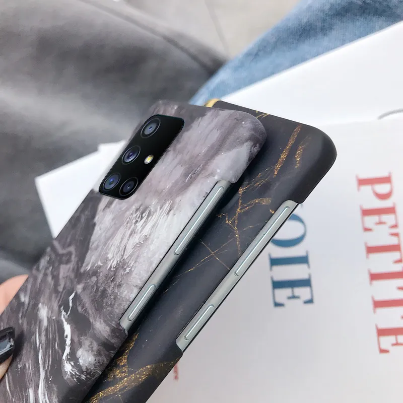 Étui en marbre de granit de luxe pour Samsung Galaxy S20 Ultra Note 10 S10 S9 S8 Plus S10E couverture de téléphone arrière PC mat étui rigide mince