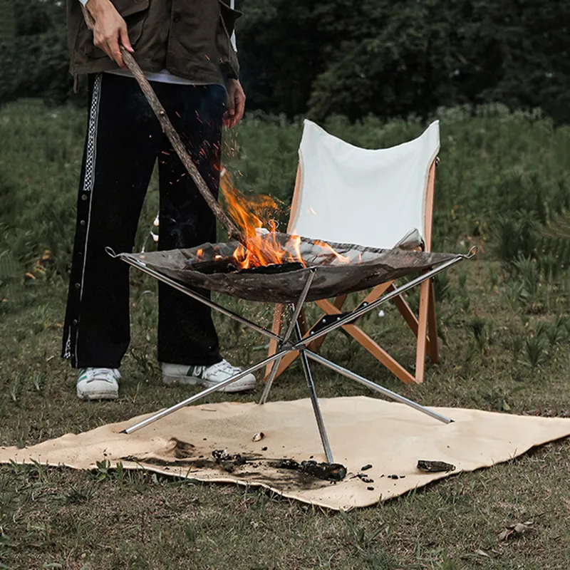 Couverture de feu de Barbecue, tapis de fosse en tissu résistant au Camping, tapis de pique-nique BBQ, tapis ignifuge Anti-brûlure à haute température 220216