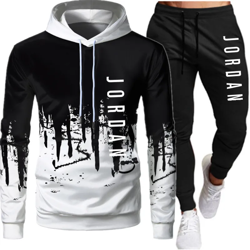 Tracksuit Men Sets Hooded Sweatshirt+pants Pullover Hoodie Sportwear Suit Ropa Hombre Casual Men Clothes Size S-3XL C1116