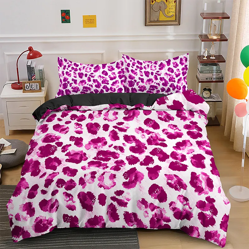 Leopard print Bedding Set Duvet Cover For Kids Teens Adult Quilt Comforter Bedspread With Pillowcase 2202223193615