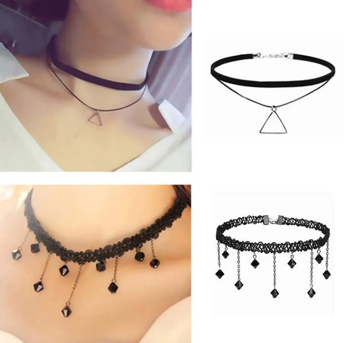 European and American gothic new style neck chain CHOKER Collar necklace Lace velvet Sweet Cool SIMPLE Accessories272q