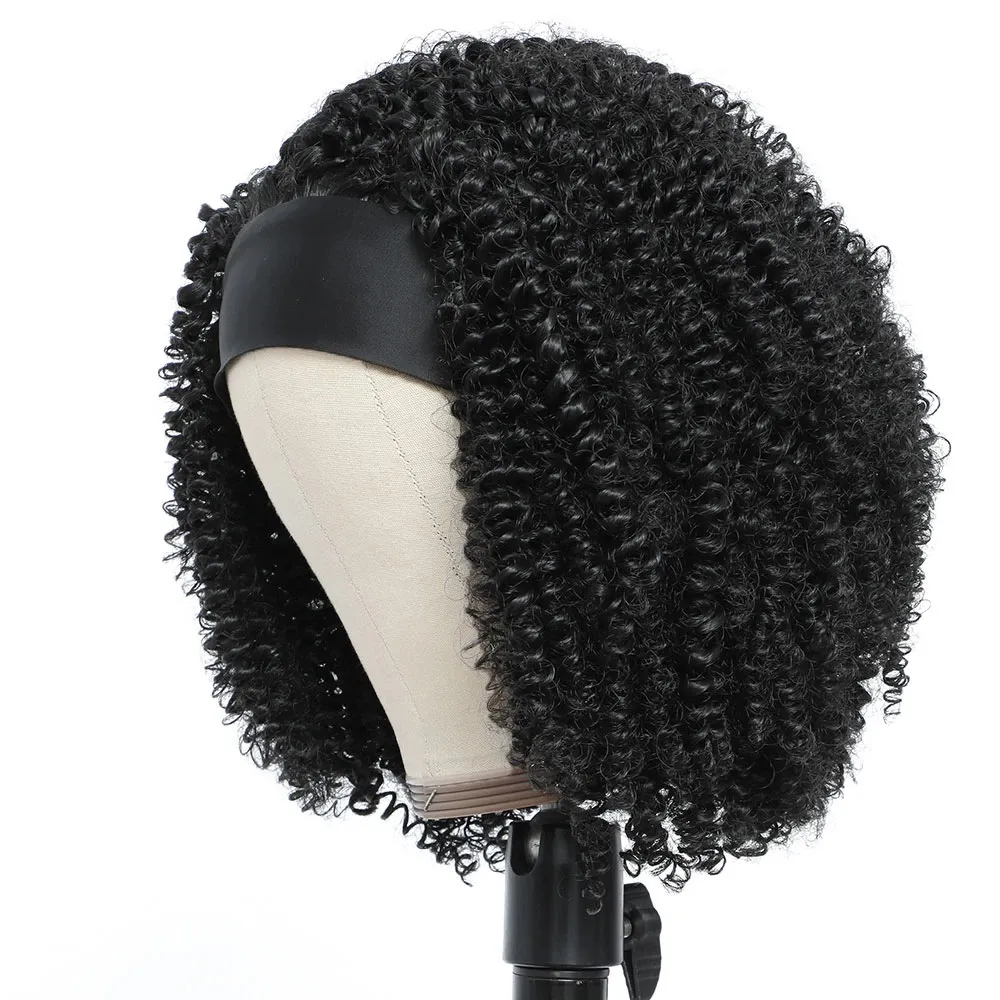 Parrucche con fascia riccia crespa più vendute parrucca con fascia capelli umani vergini da donna nera