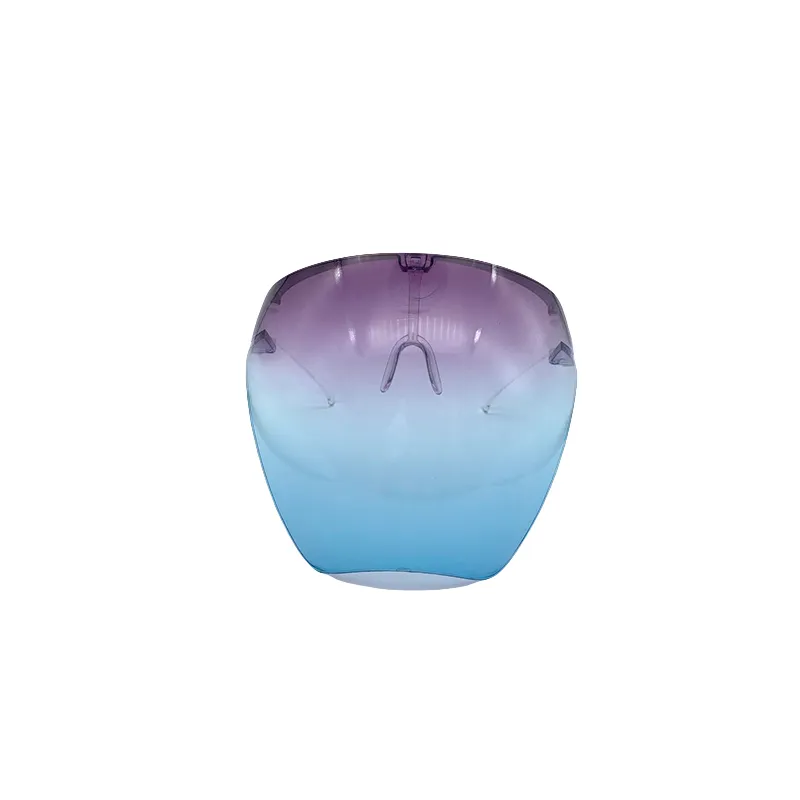 Maschera di protezione del viso di sicurezza con gli occhiali telaio trasparente copertura piena copertura protettiva maschere trasparenti colori gradienti all'ingrosso